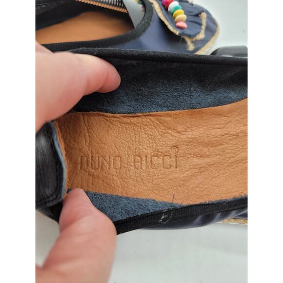 Duno Ricci Women Multicolor Beaded Fringe Espadrilles Loafers Flats Blue Size 38 - Picture 6 of 7